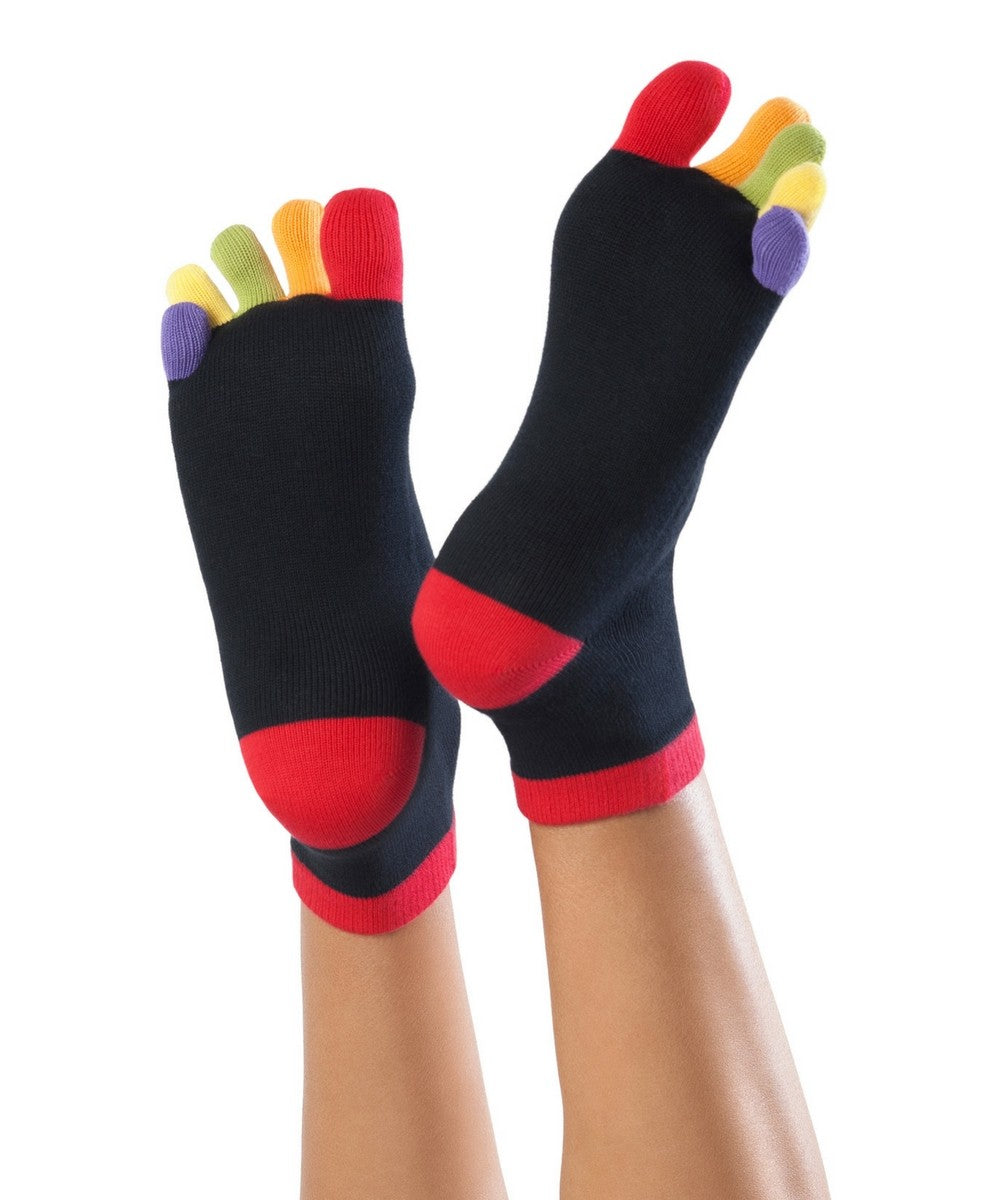 Knitido Rainbow Moods colorful ankle length toe socks 