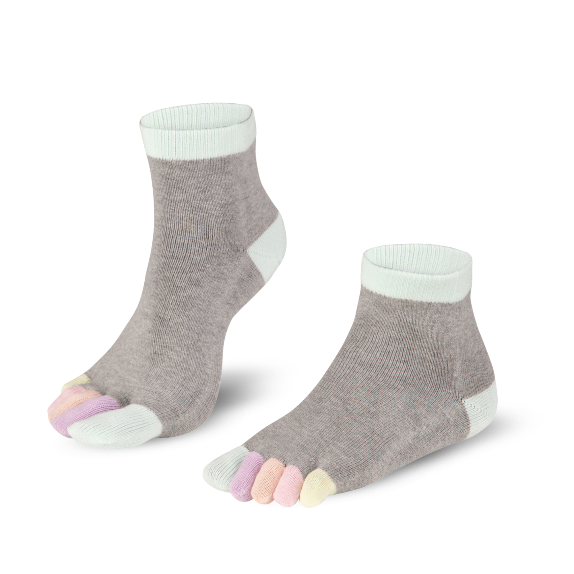 Rainbows, short socks with colorful toes - Knitido®