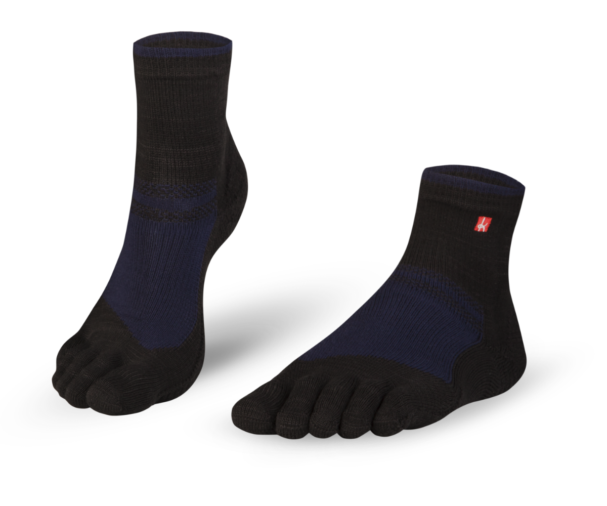 Outdoor Midi Hiing toe socks chaussettes à orteils pour la randonnée noir_navy black_blue