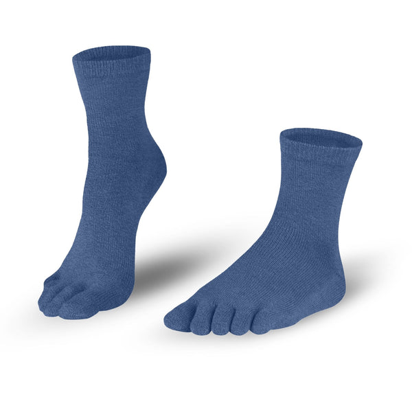 Knitido Essentials Midi | cotton toe socks socks in Dull Blue for men and women
