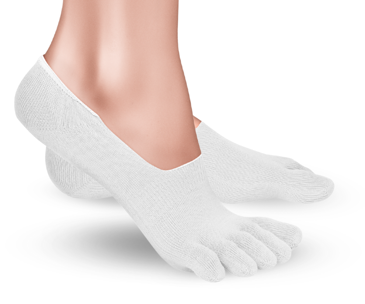 Prstne nogavice Knitido Essentials No Show prstne nogavice v beli barvi