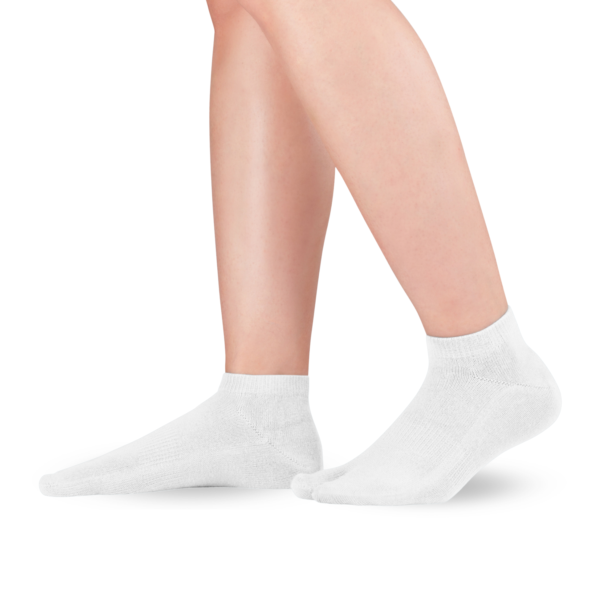 Knitido Tabi Socks Sneaker, Short Cotton Tabi Socks With Single Big Toe White
