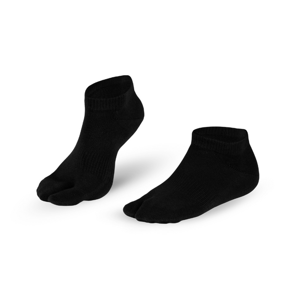 Knitido Tabi Socks Sneaker, kurze Baumwoll-Tabisocken mit einzelner großer Zehe schwarz 