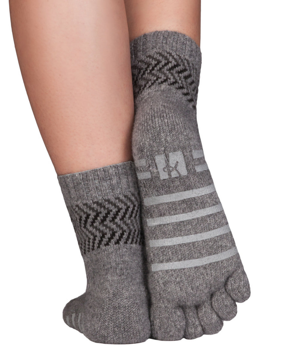 Merino Cashmere Home Socks with ABS - grey black