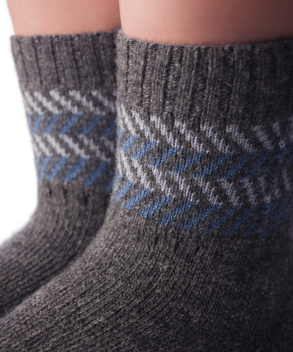 Merino Cashmere Home Socks mit ABS - anthrazit blau
