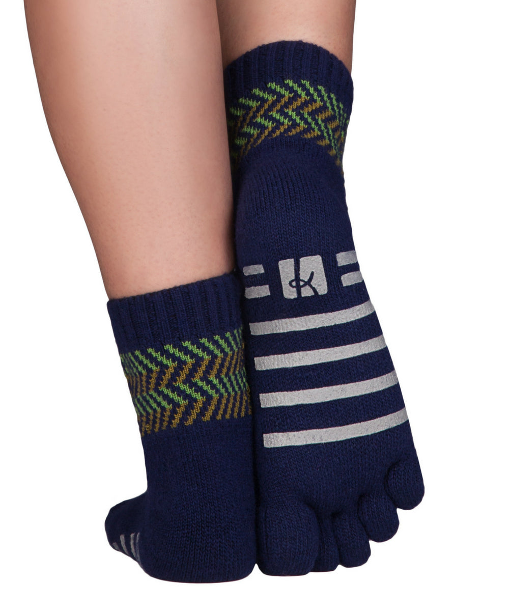 Merino Cashmere Home Socks mit ABS - blau grün